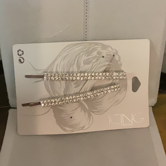 Icing Accessories - Sale! Icing Silver Tone Rhinestone Bobbie Pins, Set of 2, NWT
